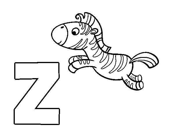 Z of Zebra coloring page