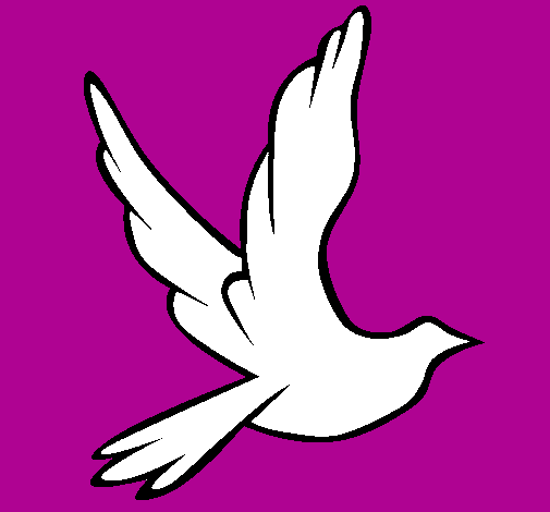 Coloring page Dove of peace in flight painted bychikis