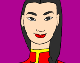 Coloring page Young Chinese woman painted bychikis