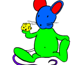 Coloring page Rat with cheese painted bymelo
