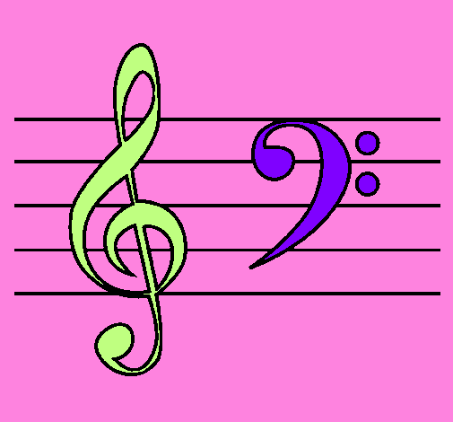 Treble and bass clefs