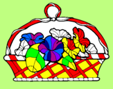 Coloring page Basket of flowers 5 painted bypolipoket