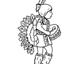 Coloring page Indian with drum painted byNative Indian