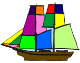 Coloring page Sailing boat painted bymaria