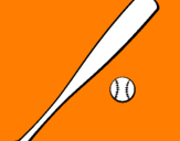 Coloring page Baseball bat and baseball ball painted bydiago