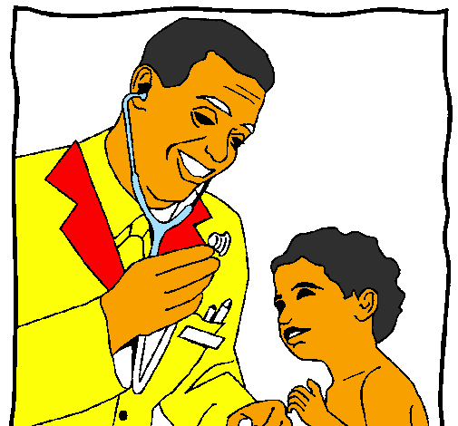 Coloring page Doctor with stethoscope painted bytalha 
