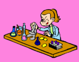 Coloring page Lab technician painted byNicole Leong