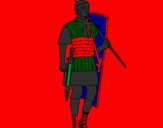 Coloring page Roman soldier painted byLiam