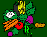 Coloring page vegetables painted bytiziana