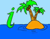 Coloring page Island painted byanonymous