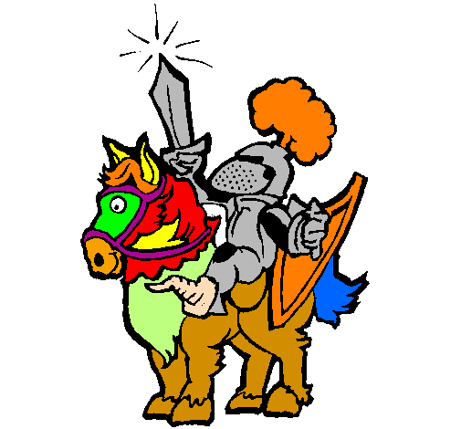 Knight raising his sword