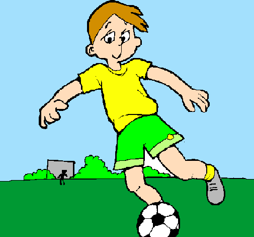Coloring page Playing football painted bydoki