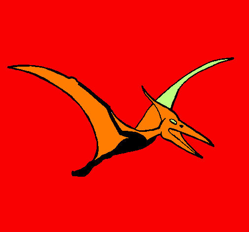 Coloring page Pterodactyl painted byBattery