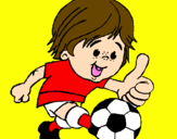 Coloring page Boy playing football painted byvioleta