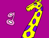 Coloring page Giraffe painted byleti
