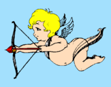 Coloring page Cupid flying painted byfernanda
