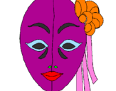 Coloring page Italian mask painted bynicole