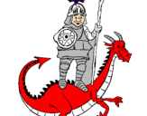 Coloring page Saint George and the dragon painted byomar