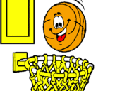 Coloring page Ball and basket painted byomar