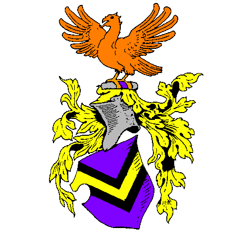Shield with weapons and eagle 