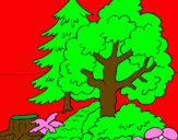 Coloring page Forest painted byMARISA       NEREA       