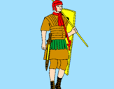 Coloring page Roman soldier painted byghost