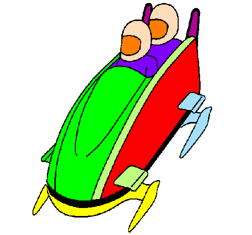 Coloring page Descent in modern bobsleigh painted bymario