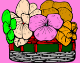 Coloring page Basket of flowers 12 painted byhali