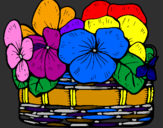 Coloring page Basket of flowers 12 painted bynicole