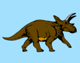 Coloring page Triceratops painted byL.G