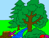 Coloring page Forest painted bybrenda