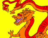 Coloring page Chinese dragon painted byL.G