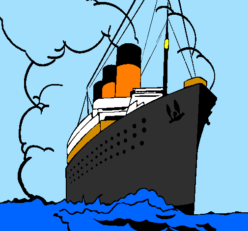Coloring page Steamboat painted byTitanic