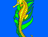 Coloring page Oriental sea horse painted byBrandon Ian