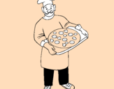 Coloring page Cook painted bylia