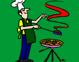 Coloring page Barbecue painted bykei
