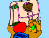 Coloring page Backpack and breakfast painted byDANIELA