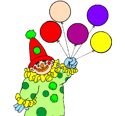 Coloring page Clown with balloons painted byRoberta