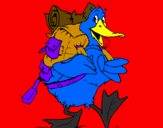Coloring page Travelling duck painted bytaty