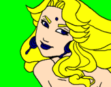 Coloring page Amazonian princess painted byloiu