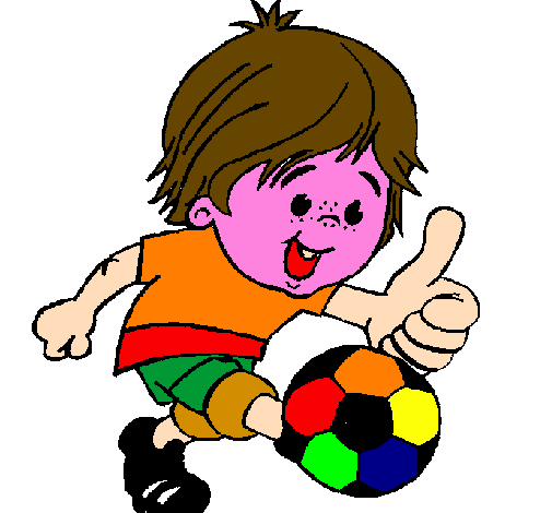 Coloring page Boy playing football painted byel futbolista