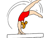 Coloring page Exercising on pommel horse painted byEllie
