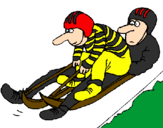 Coloring page Descent in bobsleigh painted byfeo