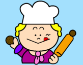 Coloring page Cook 2 painted byASHLEY J.