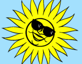 Coloring page Sun with sunglasses painted byLULU