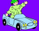 Coloring page Doll in convertible painted by1000000000000000000000000