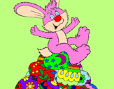 Coloring page Easter bunny painted bygiovanni correa torres