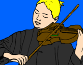 Coloring page Violinist painted bybruno