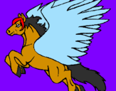 Coloring page Pegasus flying painted bykristen