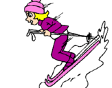 Coloring page Female skier painted bygrace